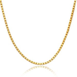 שרשרת בוקס כסף 0.925 ציפוי זהב 18 קראט 3 ממ - תכשיטי ים אור