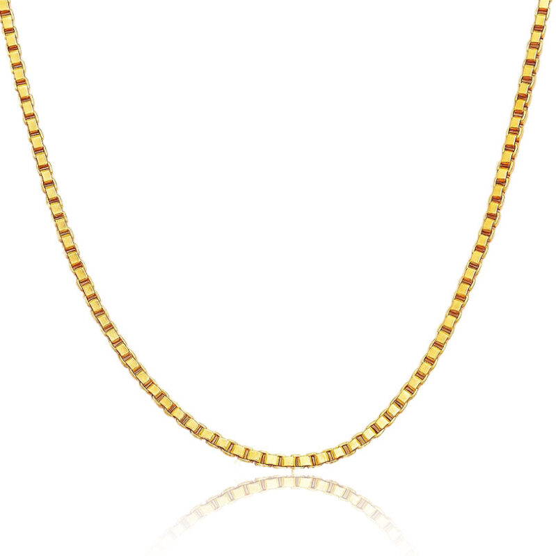 שרשרת בוקס כסף 0.925 ציפוי זהב 18 קראט 3 ממ - תכשיטי ים אור