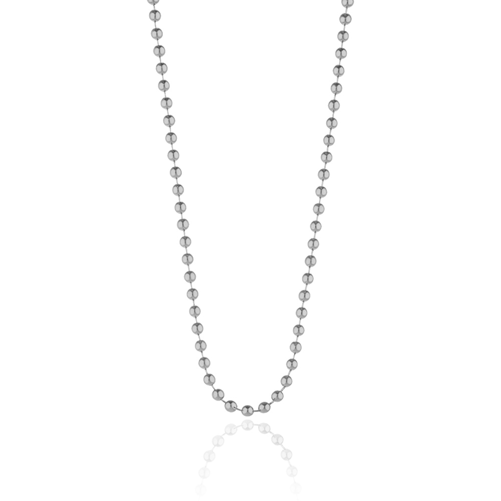 שרשרת חרוזים חלק כסף - תכשיטי ים אור