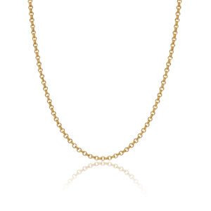 שרשרת רולו כסף 0.925 מצופה זהב 18 קראט- תכשיטי ים אור