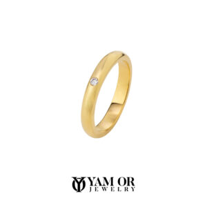 טבעת זהב צהוב 14K עם יהלום מעבדה איכותי - תכשיטי ים אור