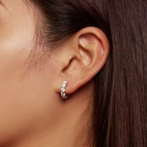 עגילים חישוק עם אבן Moissanite 2.0CT