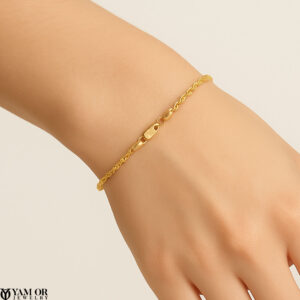 צמיד חבל 0.925 3 ממ על יד של אישה - תכשיטי ים אור