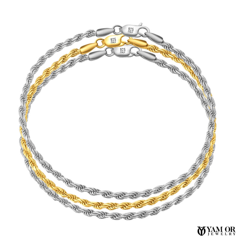 צמיד חבל 0.925 3 ממ - תכשיטי ים אור