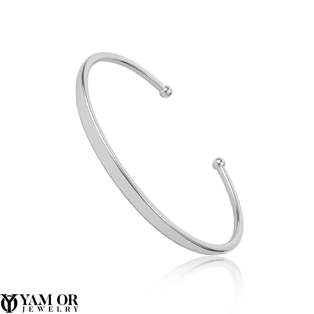 צמיד חריטה עם כדורים כסף - תכשיטי ים אור