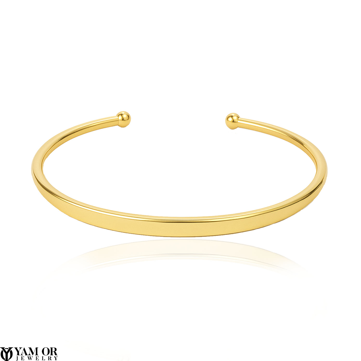 צמיד חריטה עם כדורים מצופה זהב כסף ITALY - תכשיטי ים אור