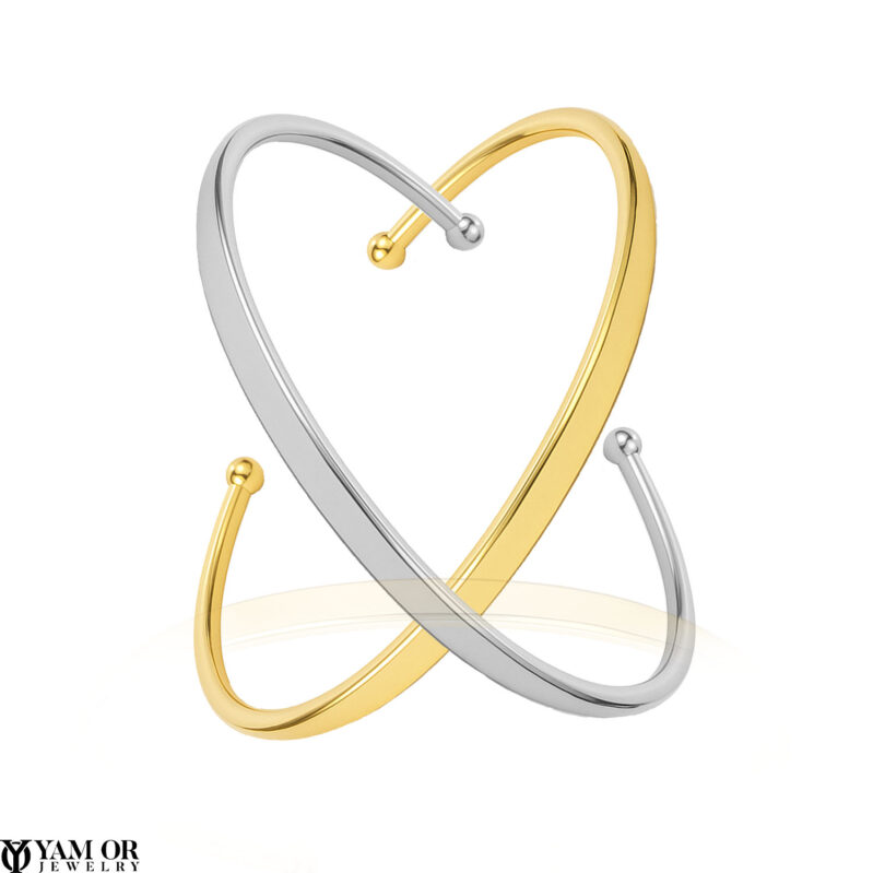 צמיד חריטה עם כדורים מצופה זהב כסף - תכשיטי ים אור