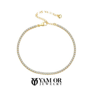 צמיד טניס 3 ממ מתכוונן כסף 0.925