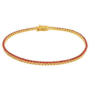 צמיד טניס 3 ממ עם אבני חן אדומות - תכשיטי ים אור