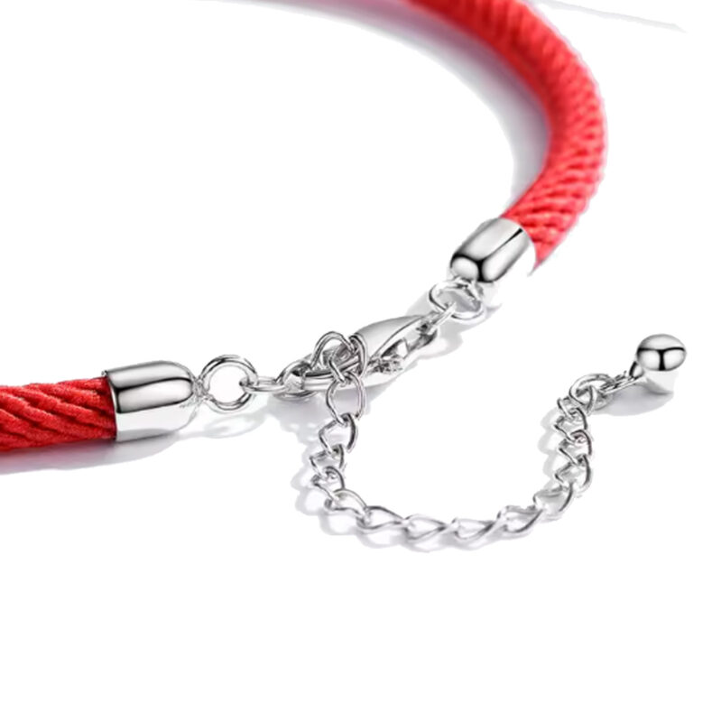 צמיד יד חבל אדום - כסף אמיתי - תכשיטי ים אור