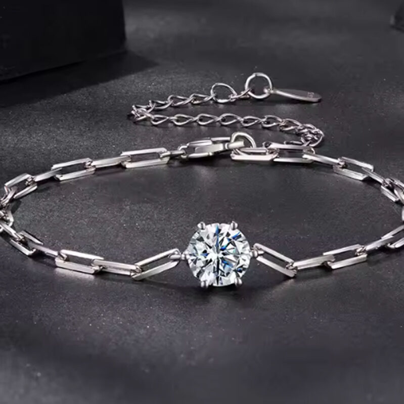 צמיד כסף 0.925 אבן Moissanite 1CT