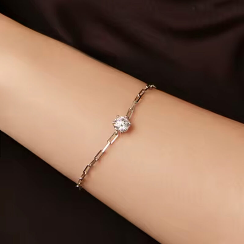 צמיד כסף 0.925 עם אבן Moissanite 1CT