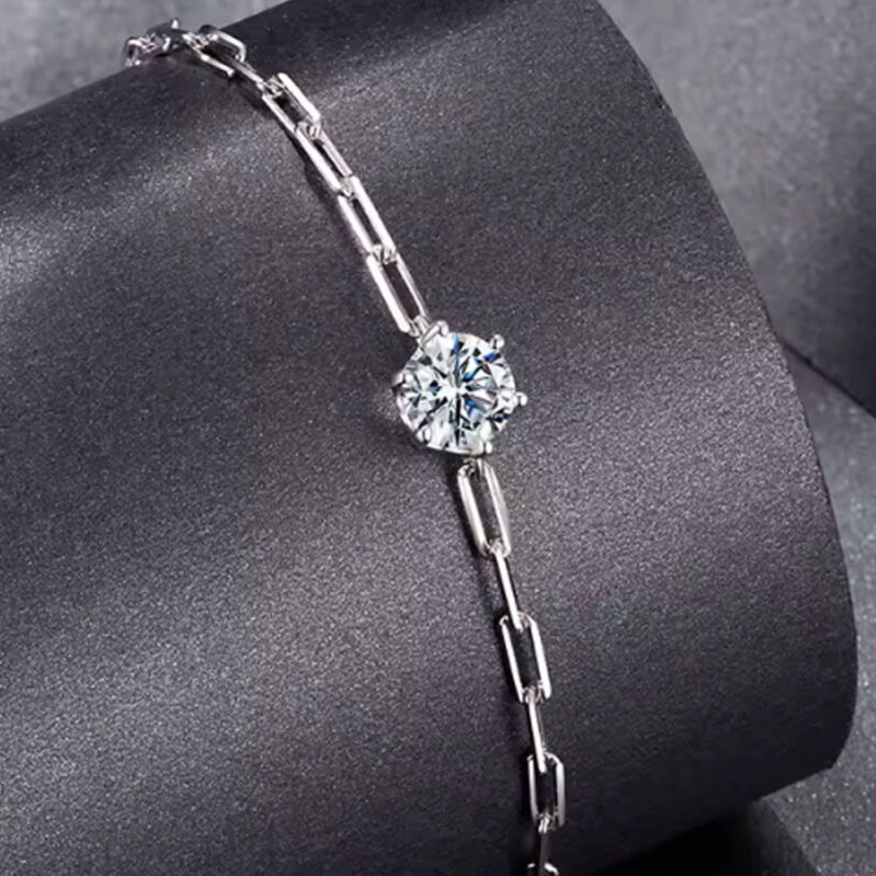 צמיד כסף אבן Moissanite 1CT