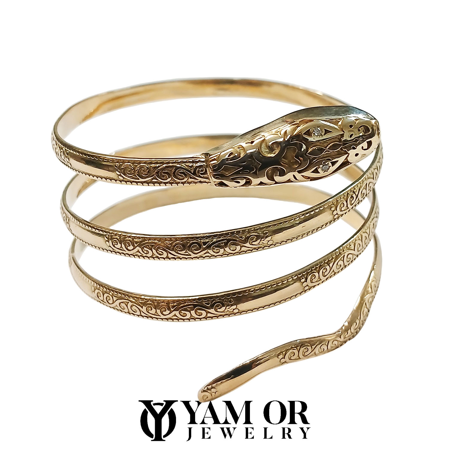 צמיד נחש מרוקאי זהב