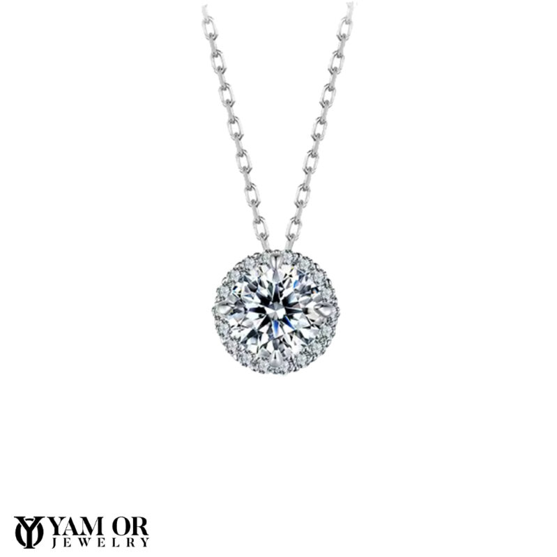 שרשרת פרח יהלום Moissanite 1CT