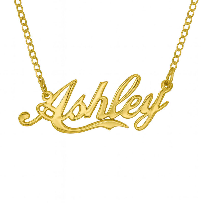 שרשרת שם אשלי בעיצוב אישי - תליון שם בעיצוב אישי - תכשיטי ים אור